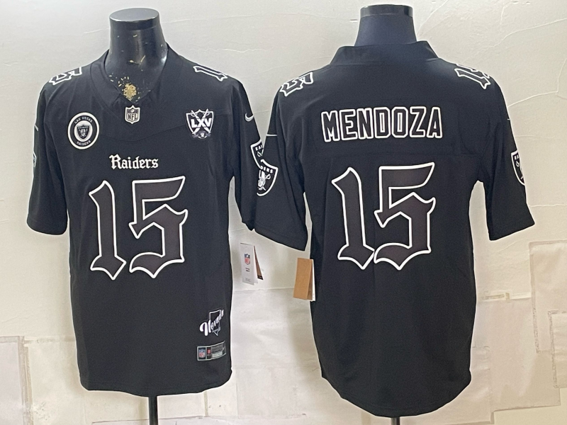 Men 2026 Oakland Raiders #15 Mendoza Black Nike Limited NFL Jersey 0828003->oakland raiders->NFL Jersey
